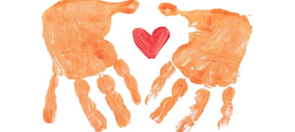 3 brown hand with white background
